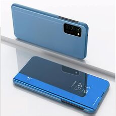 Per Samsung Galaxy S30 Custodia in pelle con flip orizzontale a specchio ultra placcato con supporto (blu)