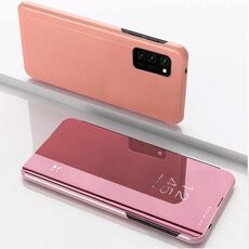 Per Samsung Galaxy S30 Custodia in pelle con ribaltamento orizzontale a specchio ultra placcato con supporto (oro rosa)