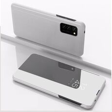 Per Samsung Galaxy S30 Custodia in pelle con flip orizzontale a specchio ultra placcato con supporto (argento)