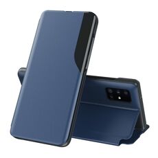 Per Samsung Galaxy S21 Ultra 5G Display laterale antiurto antiurto antiurto in pelle flip con supporto (blu)