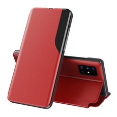 Per Samsung Galaxy S21 Ultra 5G Display laterale antiurto antiurto in pelle orizzontale in pelle con supporto (rosso)