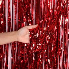 5 pezzi 1 x 2 m tenda di seta leggera pioggia decorazione festa festa foto sfondo decorazione murale (rosso)