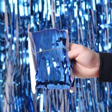 5 pezzi 1 x 2 m tenda di seta leggera pioggia decorazione festa festa foto sfondo decorazione murale (blu)