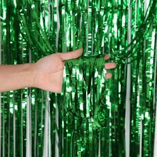 5 pezzi 1 x 2 m tenda di seta leggera pioggia decorazione festa festa foto sfondo decorazione murale (verde)