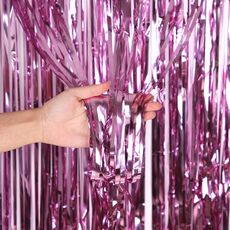5 pezzi 1 x 2 m tenda di seta leggera pioggia decorazione festa festa foto sfondo decorazione murale (rosa chiaro)