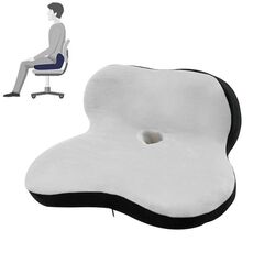Memory Foam Petal cuscino per ufficio sedia da ufficio cuscino sedile per auto, dimensioni: con sacchetto di stoccaggio (cucitura nera grigia in velluto cristallo)