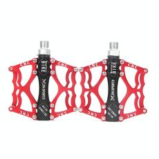 Pedale per bicicletta Pedale per mountain bike in lega di alluminio Pedale per palin Pedale antiscivolo (901 rosso)