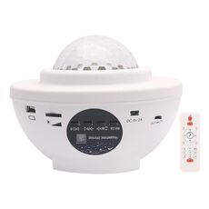 8W USB Ricarica Musica Cielo stellato Acqua Texture Luce Atmosfera Lampada con telecomando (Nero)