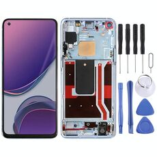 Per OnePlus 8T (5G) KB2001 KB2000 KB2003 digitalizzatore assemblaggio completo con cornice schermo LCD OEM (blu)