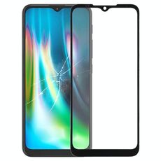 Lente in vetro esterno per schermo anteriore per Motorola Moto G9 Play / Moto G9 (India) (nero)