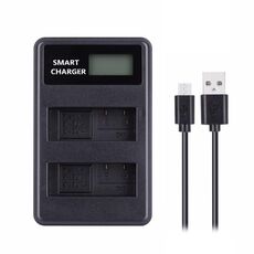 Per Nikon EN-EL14 / EN-EL14a Display LCD intelligente Caricatore USB a doppio canale