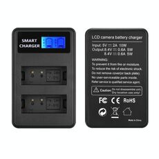 Per Canon LP-E10 Caricatore a doppio canale USB con display LCD intelligente