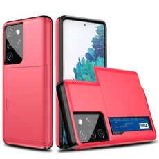 Custodia protettiva antiurto per Samsung Galaxy S21 Ultra / S30 con slot per scheda (rosso)