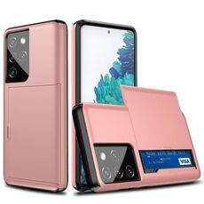 Custodia protettiva antiurto per Samsung Galaxy S21 Ultra / S30 Ultra con slot per scheda (oro rosa)