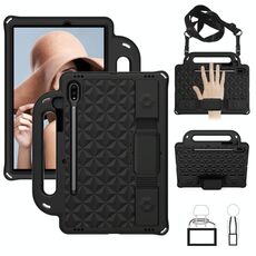 Per GALAXY TAB S8 / GALAXY TAB S7 T870 / T875 serie Diamond Series EVA Anti-caduta antiurto manicotto protettivo con shell custodia con supporto e cinturino (nero)