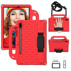 Per GALAXY TAB S8 / GALAXY TAB S7 T870 / T875 serie Diamond Series EVA Anti-caduta antiurto antiurto manica protettiva Custodia con supporto e cinturino (rosso)
