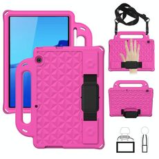 Per Huawei MediaPad T5 10.1 serie Diamond Series EVA Anti-caduta antiurto antiurto manicotto protettivo Custodia con supporto e cinturino (Rosered)