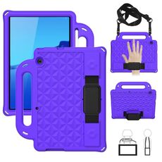 Per Huawei MediaPad T5 10.1 serie Diamond Series EVA Anti-caduta antiurto Antifurto Cassa con shell protettiva con supporto e cinturino (viola)