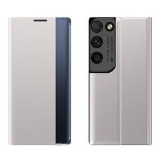 Per Samsung Galaxy S21 Ultra 5G Display laterale MAGNETIC BIGLIP PLAY TEXT TEXT PLAY TEXT PLAY PLAY PLAY PLAND + PC con supporto & Sleep / Wake-up Funzione (Argento)