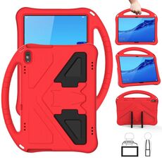 Per Huawei MediaPad T5 10.1 Guscio protettivo anti caduta piatto EVA con supporto (rosso)