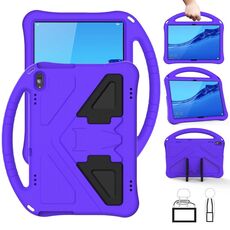 Per Huawei MediaPad T5 10.1 Guscio protettivo anti caduta piatto EVA con supporto (viola)