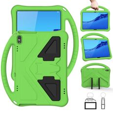 Per Huawei MediaPad T5 10.1 Guscio protettivo anti caduta piatto EVA con supporto (verde)