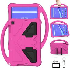 Per Lenovo Tab M10 TB-X505F Guscio protettivo anti caduta piatto EVA con supporto (rosa rossa)