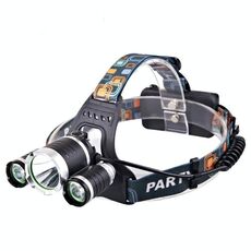 Lampada da pesca per esterni con lampada da pesca a tre teste a lunga distanza, forte luce, torcia a LED (1T6 x 2XPE 2 batterie)