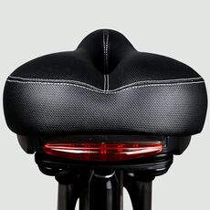 Seggiolino per bicicletta con luci posteriori con cuscino per sella leggero per mountain bike (nero)