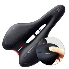 Seggiolino per bicicletta in silicone GEL Sella per mountain bike Sella per bicicletta (nero rosso)