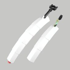 Bicicletta Telescopico Pieghevole Parafango 27.5 pollici Testa di fissaggio dell'acqua estesa LED Taillight (bianco)