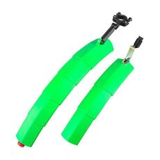 Byclecle Telescopico Pieghevole Parafango 27,5 pollici Testata dell'acqua estesa LED Taillight (verde)