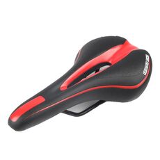 Sella per mountain bike Cuscino per seggiolino auto pieghevole per bici da strada Attrezzatura da ciclismo, colore: nero rosso (senza standard)