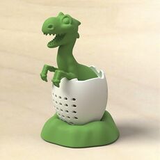 Colino da tè in silicone per bambini dinosauro 2 pezzi (Lucky Green)