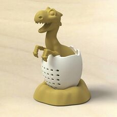 2 pezzi colino da tè in silicone dinosauro bambino (giallo a lume di candela)