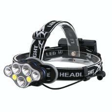 Faro impermeabile da pesca all'aperto ricaricabile tramite USB a 7 LED 7000K ad alta potenza (proiettore + cavo USB)