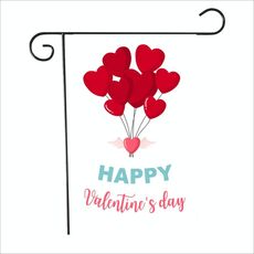Banner da giardino atmosfera festiva con bandiera da giardino di San Valentino da 2 pezzi (QR025)