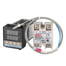 Termostato REX-C100 + termocoppia + kit di controllo della temperatura intelligente per modulo a stato solido SSR-80 DA