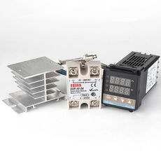 6600W REX-C100 Termostato + Dissipatore di Calore + Termocoppia + SSR-60 DA Modulo a stato solido Kit di controllo della temperatura intelligente