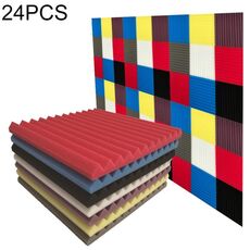 24 PCS Studio di registrazione Schiuma acustica per sala batteria, consegna a colori casuali