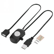 DC 5V / 12V / 24V USB Corpo Interruttore sensore di movimento PIR a infrarossi Interruttore rilevatore di movimento umano per striscia luminosa a LED (nero)