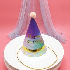 Cappello da compleanno con pallina pelosa con paillettes abbronzanti da 20 pezzi (MZ-083)