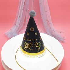 Cappello da compleanno palla peloso con paillettes abbronzanti da 20 pezzi copricapo da festa (MZ-085)