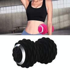 Massaggio Fitness Palla da massaggio in silicone elettrico Rilassamento muscolare Palla fascia Palla da yoga a forma di arachidi (nero)