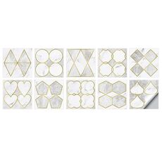 2 Set Geometric Pattern Scala Adesivo da parete Adesivo Cucina Cucina Acqua e olio Adesivi a prova di olio, Specifiche: l: 20x20cm (HT-014 oro chiaro)