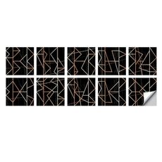 2 Set Geometric Pattern Staircase Adesivo da parete Adesivo Cucina Stufa Acqua e olio Adesivi a prova di olio, Specifiche: l: 20x20cm (HT-019 Rame geometrico)