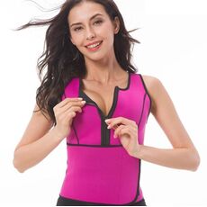 Corsetto in neoprene Gilet da yoga Tuta da sudore Cintura addominale dopo il parto, Taglia: XL (Rosa rossa)