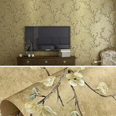 0.53x3m Retro 3D Stereo Plum Plum Blossom Wallpaper Camera da letto Camera da letto Soggiorno TV Sfondo Parete Sfondo autoadesivo (8804-4 Retro Yellow A Versione)