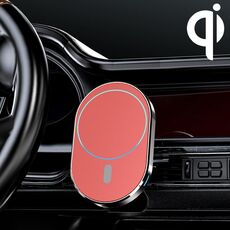 JJT-968 15W Max Max Output Magnetic Air Outlet Stacket Caricabatterie wireless (rosso)