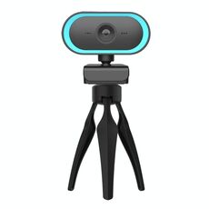 C11 2K Qualità dell'immagine HD senza distorsione 360 ​​gradi Ruota microfono integrato Suono Videocamere nitide con treppiede (blu)